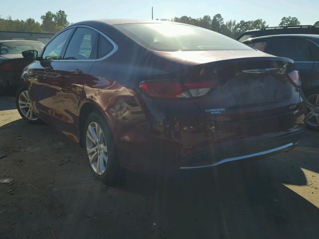 1C3CCCAB1FN684918 - 2015 CHRYSLER 200 LIMITE MAROON photo 3