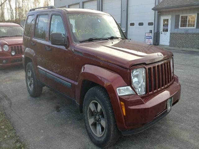 1J8GN28K78W215412 - 2008 JEEP LIBERTY SP MAROON photo 1