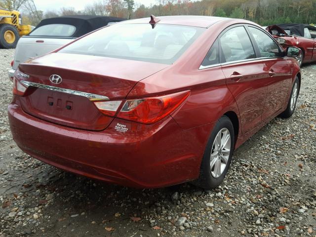 5NPEB4AC3BH215510 - 2011 HYUNDAI SONATA GLS RED photo 4