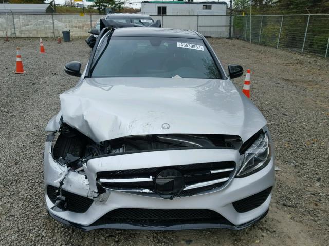 55SWF4KB2HU223098 - 2017 MERCEDES-BENZ C 300 4MAT SILVER photo 9