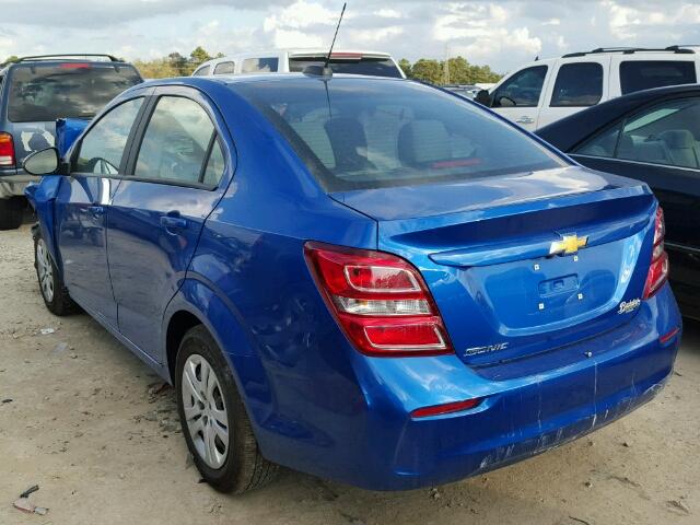 1G1JB5SH1H4146483 - 2017 CHEVROLET SONIC LS 蓝色 照片 3
