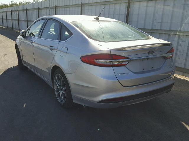 3FA6P0LU0HR217165 - 2017 FORD FUSION SE SILVER photo 3