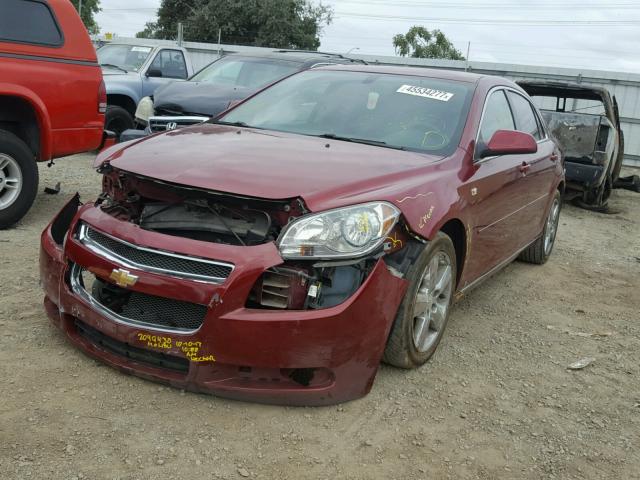 1G1ZJ57B58F209616 - 2008 CHEVROLET MALIBU 2LT BURGUNDY photo 2