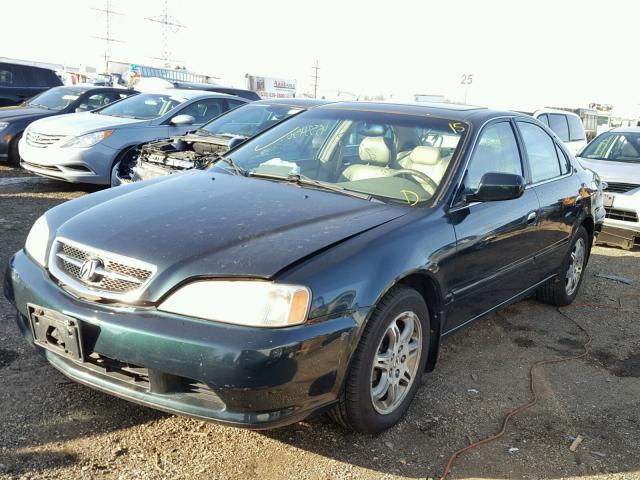 19UUA5667YA063658 - 2000 ACURA 3.2TL GREEN photo 2