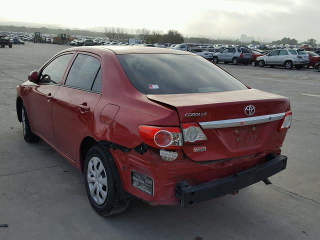 5YFBU4EE4DP201520 - 2013 TOYOTA COROLLA BA MAROON photo 3