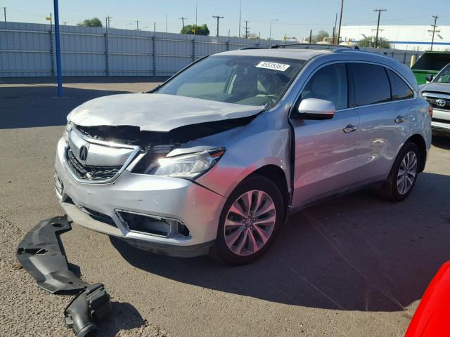 5FRYD4H46FB013379 - 2015 ACURA MDX SILVER photo 2