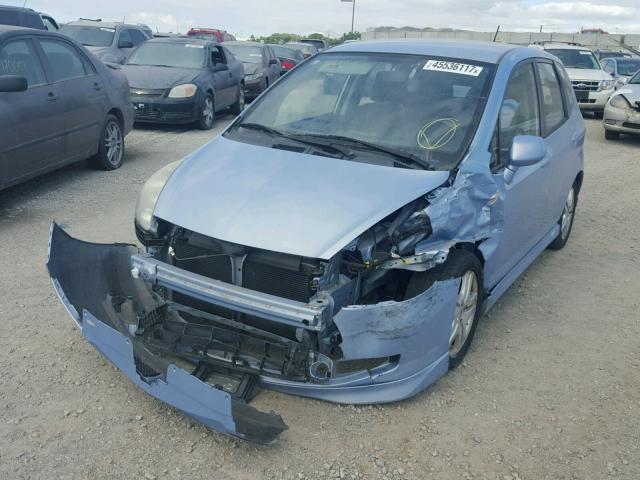 JHMGD38638S049348 - 2008 HONDA FIT SPORT BLUE photo 2