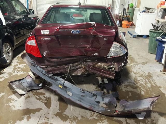 3FAHP0HAXBR114611 - 2011 FORD FUSION MAROON photo 9