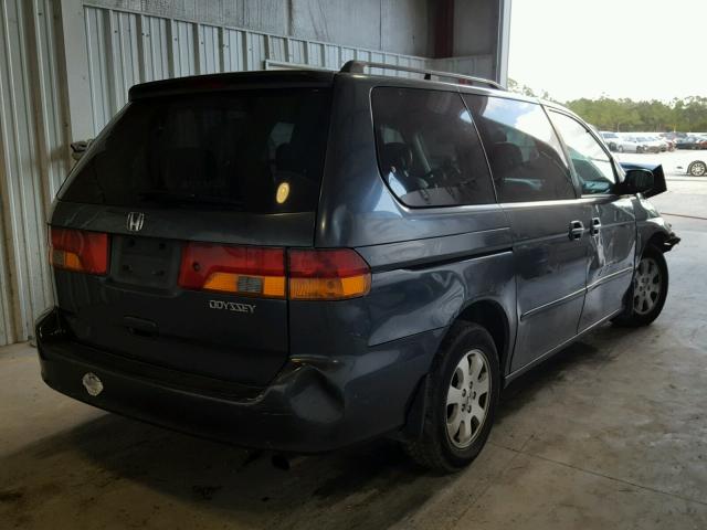 5FNRL18784B052280 - 2004 HONDA ODYSSEY EX BLUE photo 4