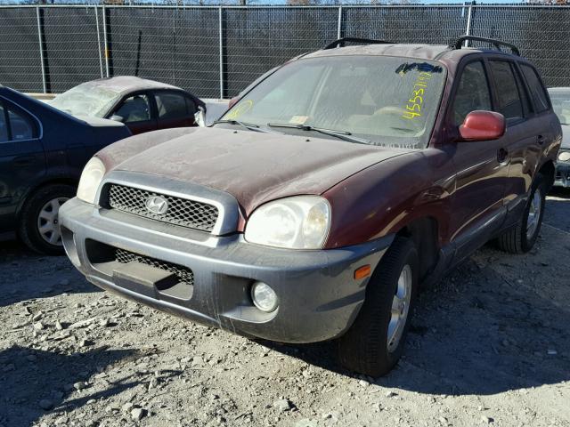 KM8SC13D04U680576 - 2004 HYUNDAI SANTA FE G MAROON photo 2