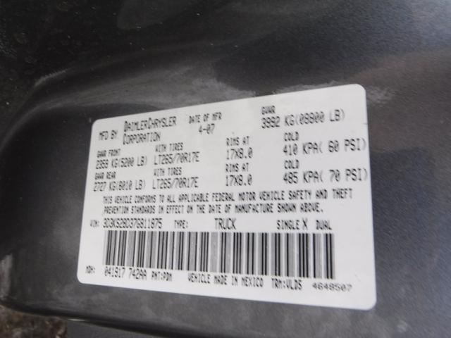 3D3KS28D37G811875 - 2007 DODGE RAM 2500 S CHARCOAL photo 10