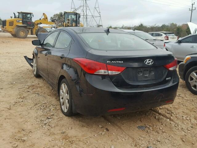 5NPDH4AE1DH242770 - 2013 HYUNDAI ELANTRA GL BLACK photo 3