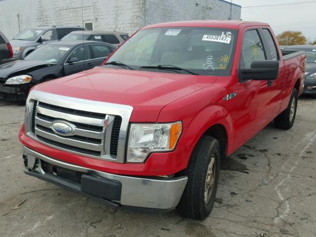 1FTRX12V49FA86327 - 2009 FORD F150 RED photo 2