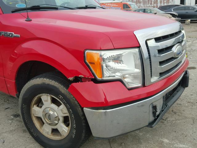 1FTRX12V49FA86327 - 2009 FORD F150 RED photo 9