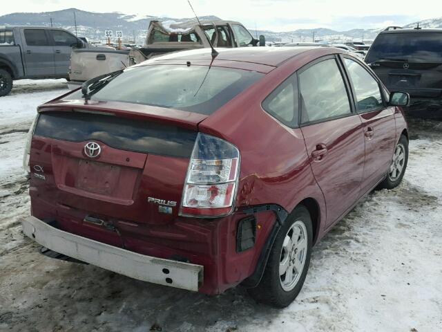 JTDKB22U840033168 - 2004 TOYOTA PRIUS RED photo 4