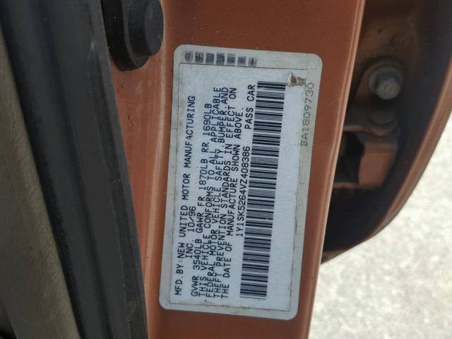 1Y1SK5264VZ408386 - 1997 GEO PRIZM Коричневий фото 10