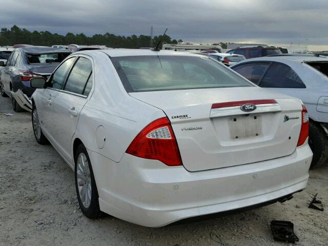 3FADP0L39AR393894 - 2010 FORD FUSION HYB WHITE photo 3