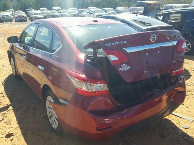 3N1AB7AP2FL650286 - 2015 NISSAN SENTRA S RED photo 3