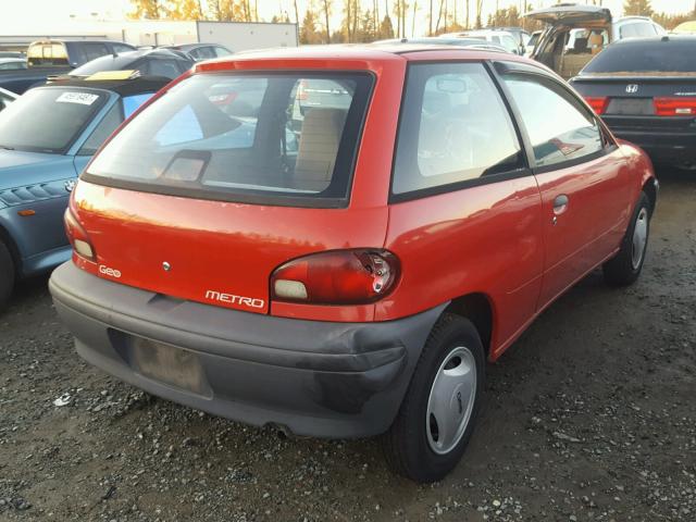 2C1MR2269V6722275 - 1997 GEO METRO RED photo 4