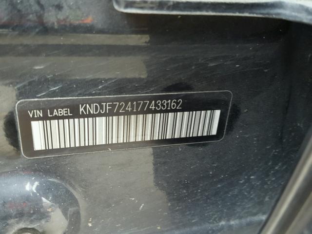 KNDJF724177433162 - 2007 KIA SPORTAGE BLACK photo 10