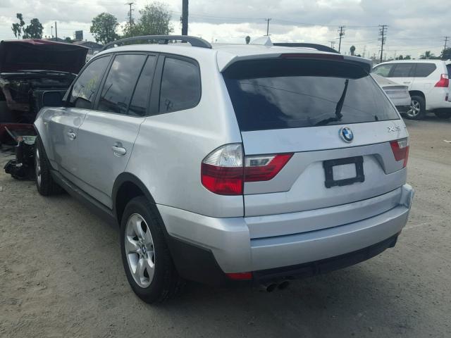 WBXPC93427WJ01026 - 2007 BMW X3 3.0SI SILVER photo 3