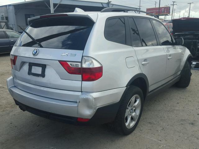 WBXPC93427WJ01026 - 2007 BMW X3 3.0SI SILVER photo 4