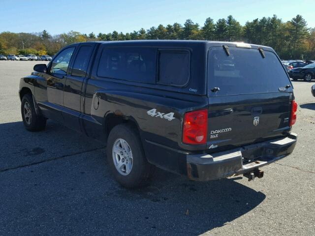 1D7HW42N06S699098 - 2006 DODGE DAKOTA BLACK photo 3