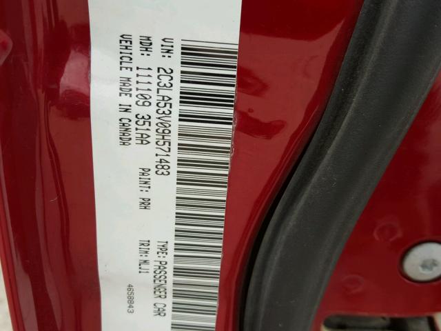 2C3LA53V09H571483 - 2009 CHRYSLER 300 TOURIN RED photo 10