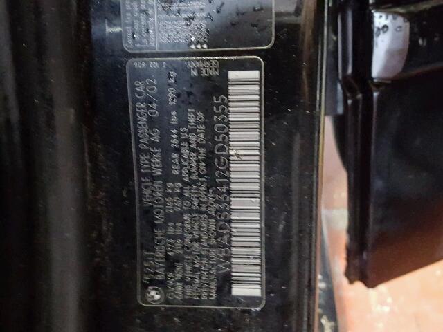 WBADS33412GD50355 - 2002 BMW 525 IT BLACK photo 10