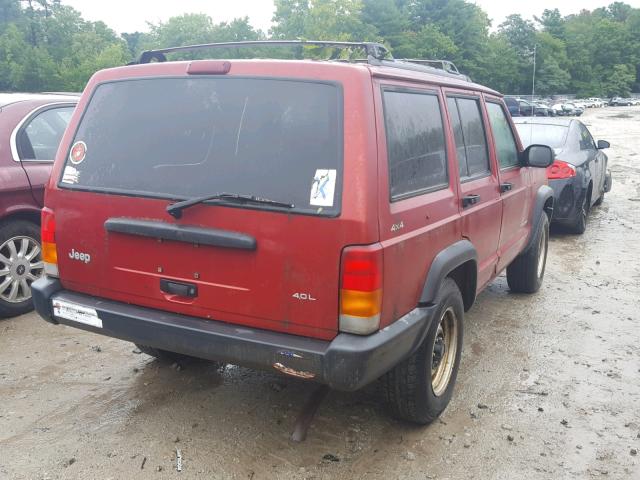 1J4FF28S3XL592569 - 1999 JEEP CHEROKEE S RED photo 4