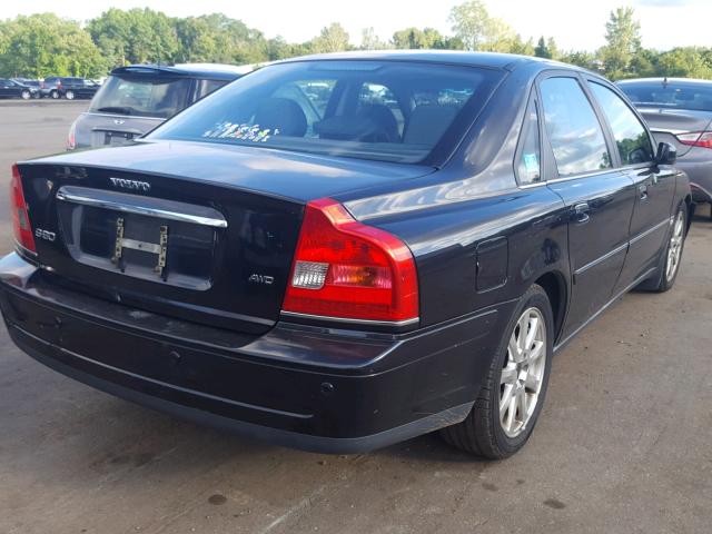 YV1TH59H641357513 - 2004 VOLVO S80 2.5T BLACK photo 4