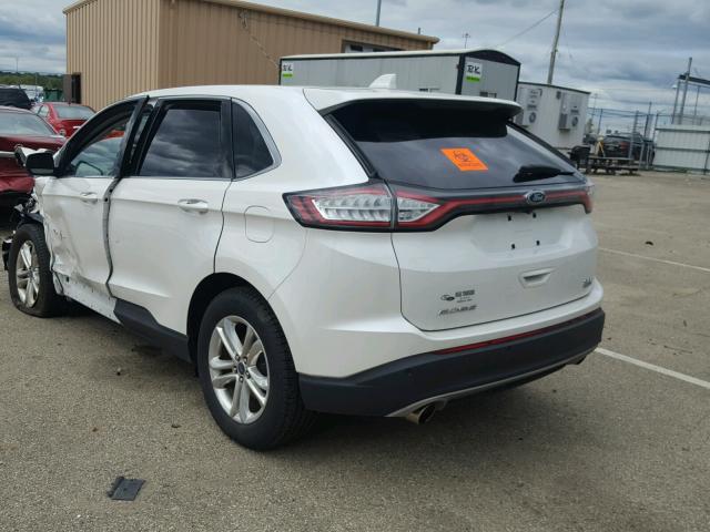 2FMTK3J99FBC02912 - 2015 FORD EDGE SEL WHITE photo 3