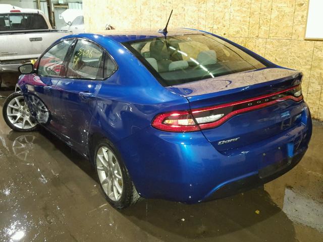 1C3CDFBA6DD318525 - 2013 DODGE DART SXT BLUE photo 3