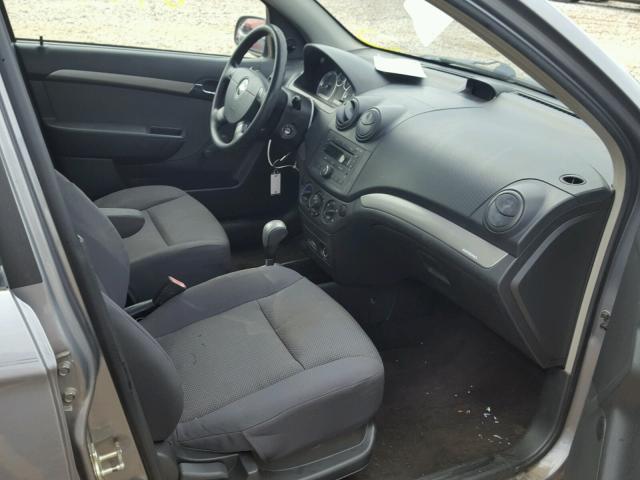 KL1TD56627B170490 - 2007 CHEVROLET AVEO BASE Szary zdjęcie 5