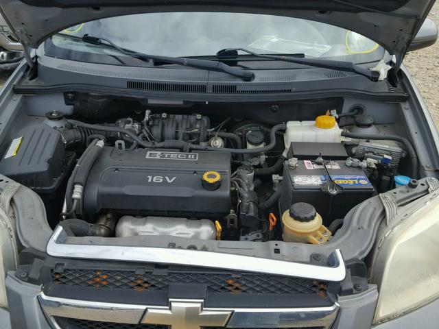 KL1TD56627B170490 - 2007 CHEVROLET AVEO BASE Szary zdjęcie 7