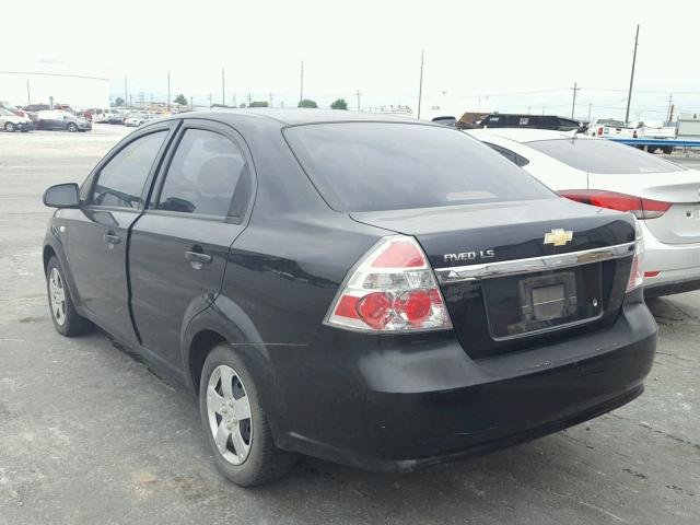 KL1TD56668B090353 - 2008 CHEVROLET AVEO BASE Սև լուսանկար 3