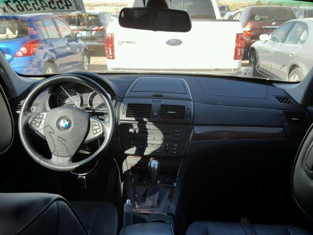 WBXPC9C47AWJ39133 - 2010 BMW X3 XDRIVE3 BLACK photo 9