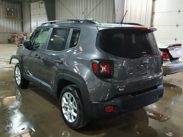 ZACCJBBB3HPE64992 - 2017 JEEP RENEGADE L GRAY photo 3