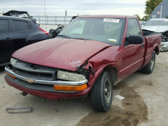 1GCCS145028185240 - 2002 CHEVROLET S TRUCK S1 RED photo 2