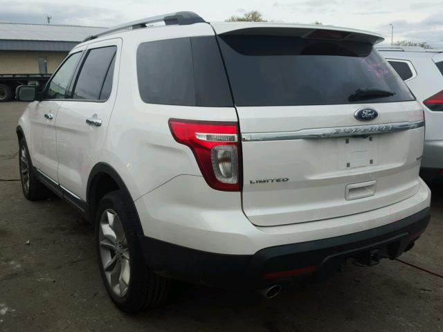 1FM5K8F86DGC58902 - 2013 FORD EXPLORER L WHITE photo 3