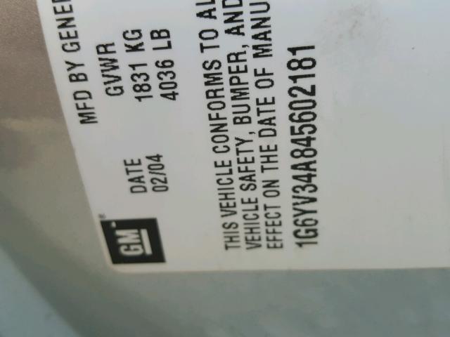 1G6YV34A845602181 - 2004 CADILLAC XLR SILVER photo 10