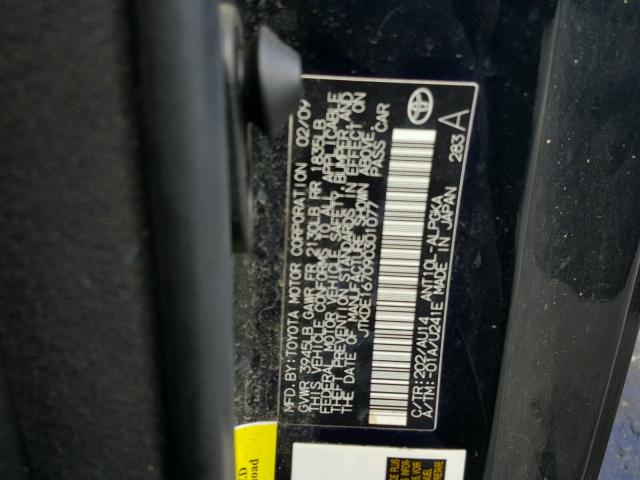 JTKDE167090301077 - 2009 TOYOTA SCION TC 黑色 照片 10