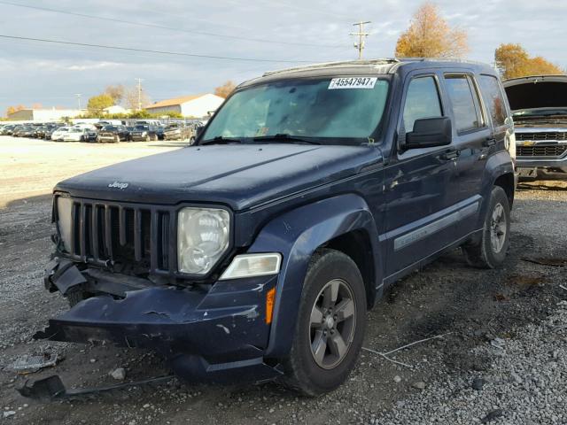 1J8GP28K48W221744 - 2008 JEEP LIBERTY SP BLUE photo 2