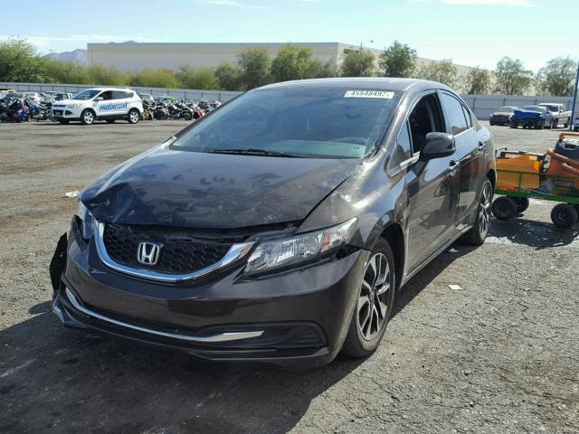 2HGFB2F84DH537180 - 2013 HONDA CIVIC EX BROWN photo 2