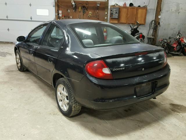 1B3ES46C7YD794624 - 2000 DODGE NEON BLACK photo 3