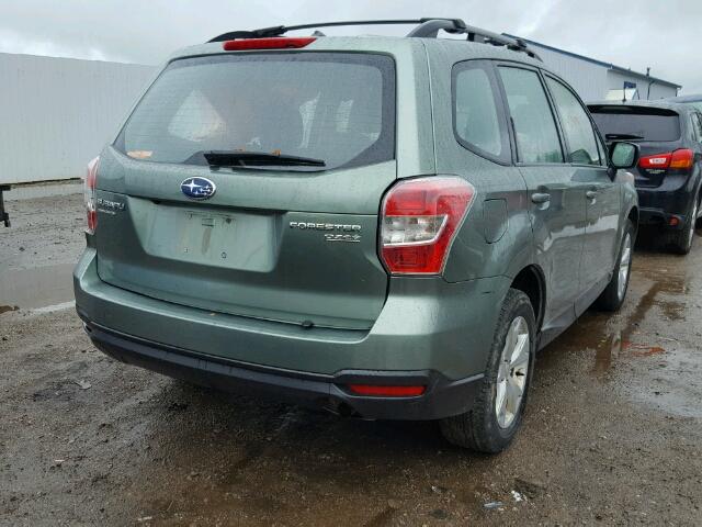 JF2SJABC0FH548742 - 2015 SUBARU FORESTER 2 GREEN photo 4