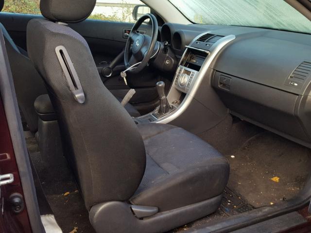 JTKDE177550007375 - 2005 TOYOTA SCION TC 紫色 照片 5