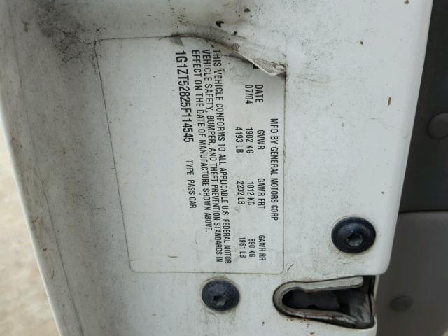 1G1ZT52825F114545 - 2005 CHEVROLET MALIBU LS 白色 照片 10