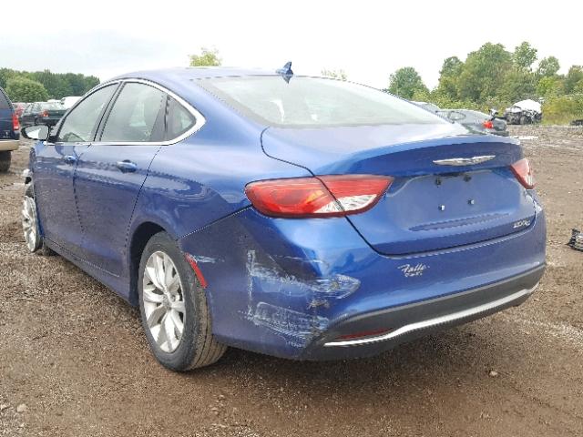 1C3CCCCBXFN760200 - 2015 CHRYSLER 200 C BLUE photo 3