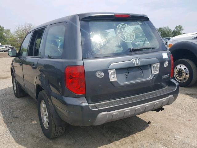 2HKYF18154H591388 - 2004 HONDA PILOT LX GRAY photo 3